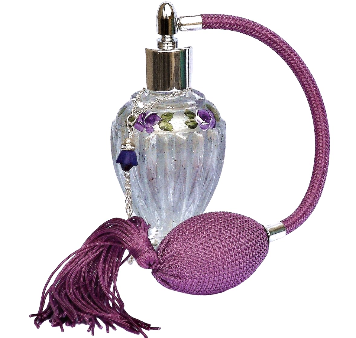 Amazon.com: Silver Vintage Style Victorian Glass Perfume Bottle